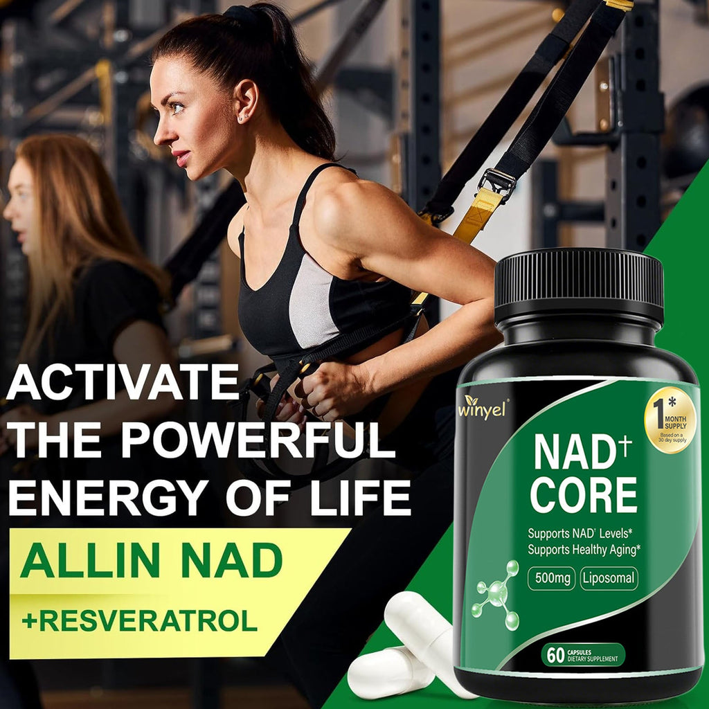 60 Capsules Of High - concentration Liposomal NAD Enhancer - Energy, Focus, And Healthy Aging, Containing Nicotinamide Riboside, Resveratrol, And Rutin - High - quality, High - purity Formula - VIRALCORE HEALTH