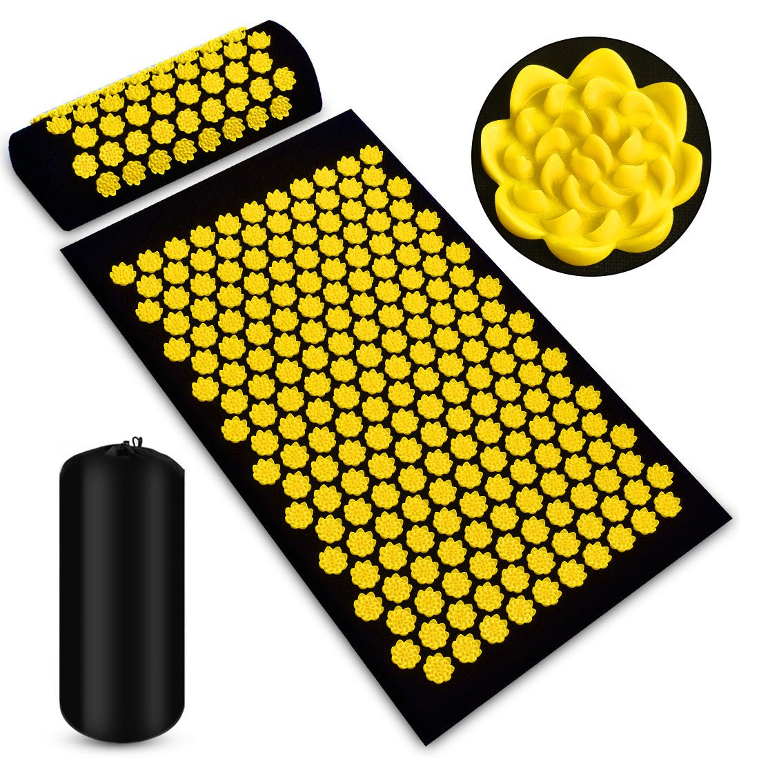 Acupressure Massage Mat With Needles Set Back Massager For Neck Foot Kuznetsov's Applicator Massage Pad Yoga Mat With Pillow - VIRALCORE HEALTH