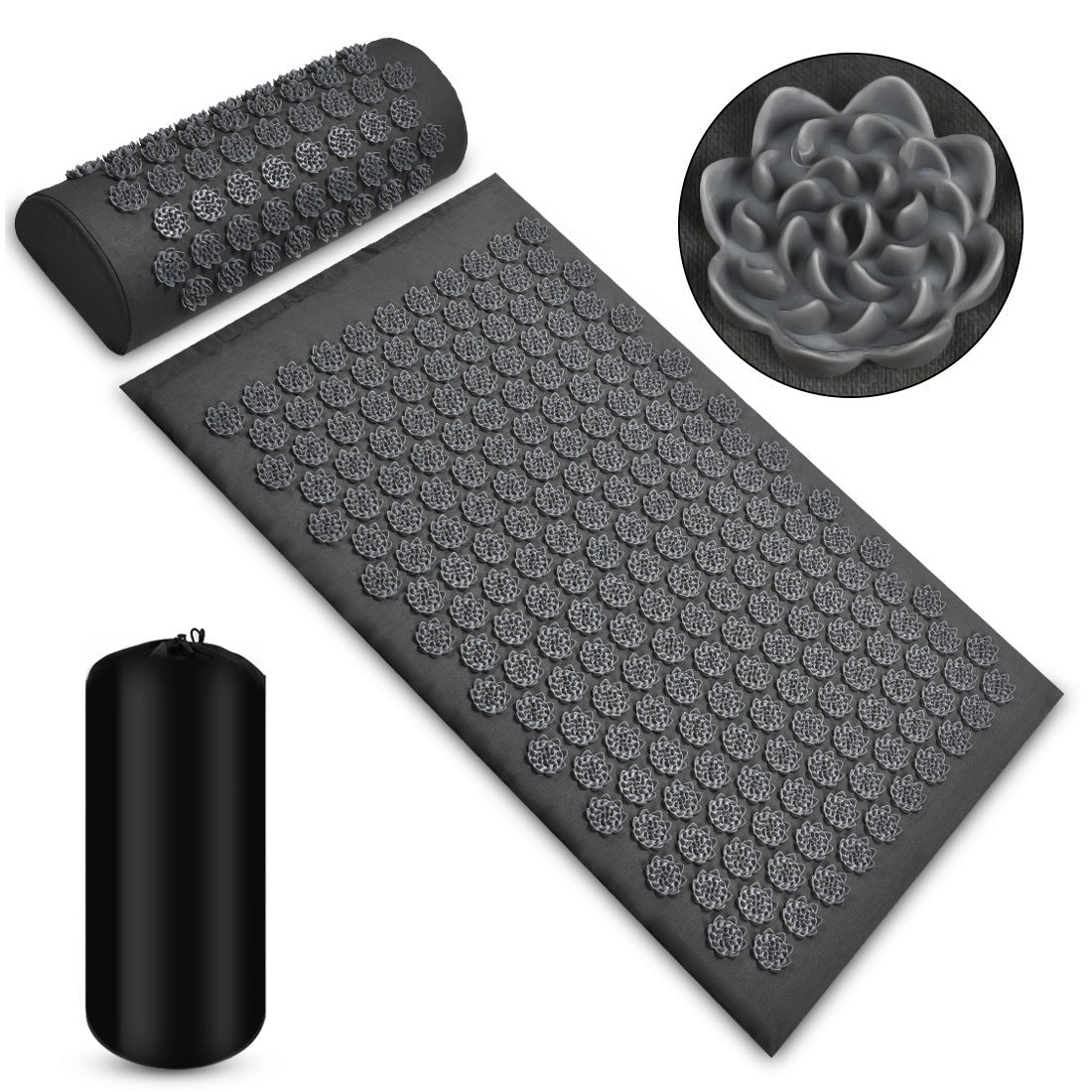 Acupressure Massage Mat With Needles Set Back Massager For Neck Foot Kuznetsov's Applicator Massage Pad Yoga Mat With Pillow - VIRALCORE HEALTH