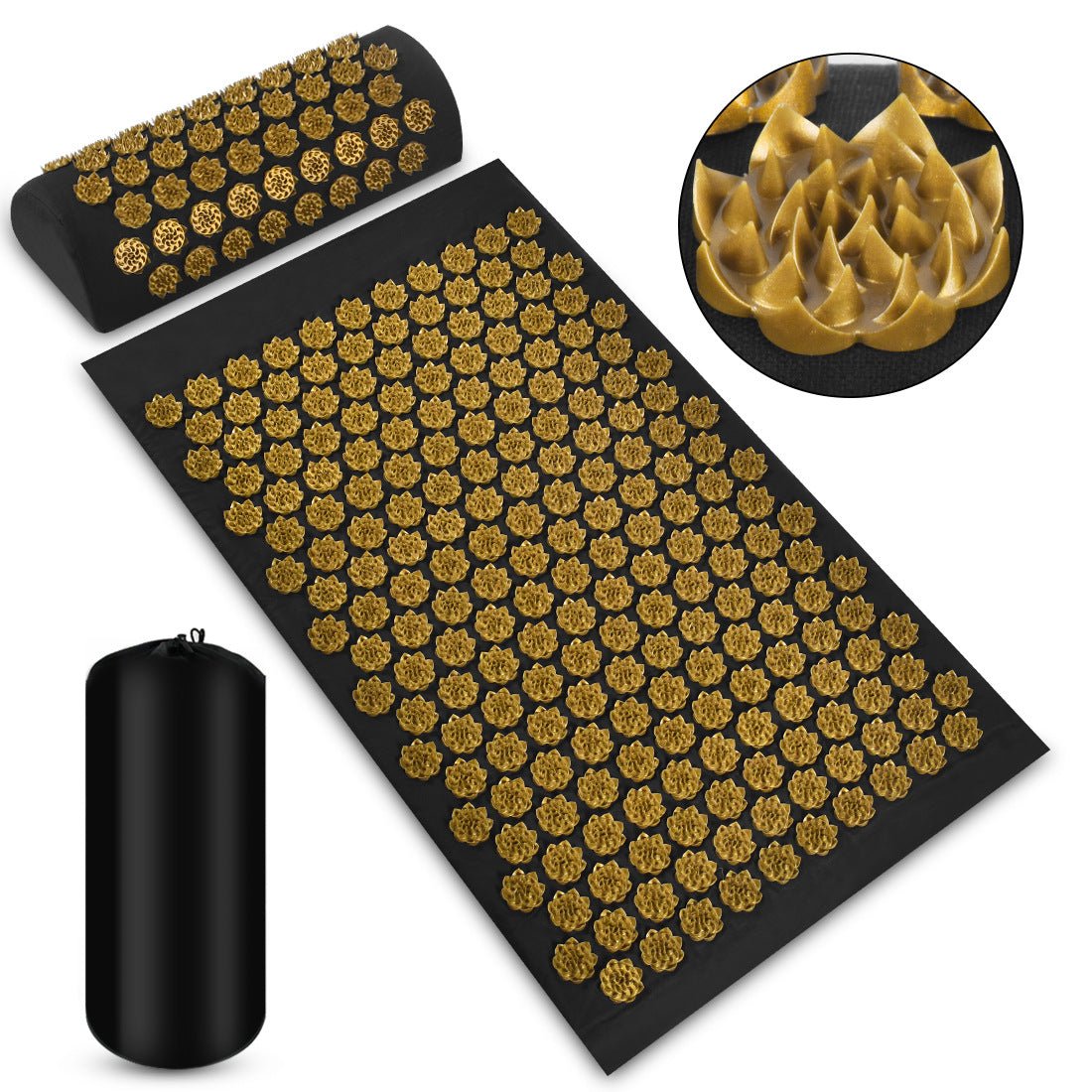 Acupressure Massage Mat With Needles Set Back Massager For Neck Foot Kuznetsov's Applicator Massage Pad Yoga Mat With Pillow - VIRALCORE HEALTH