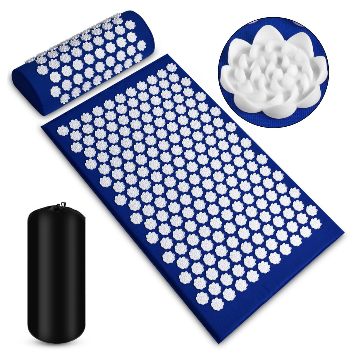 Acupressure Massage Mat With Needles Set Back Massager For Neck Foot Kuznetsov's Applicator Massage Pad Yoga Mat With Pillow - VIRALCORE HEALTH