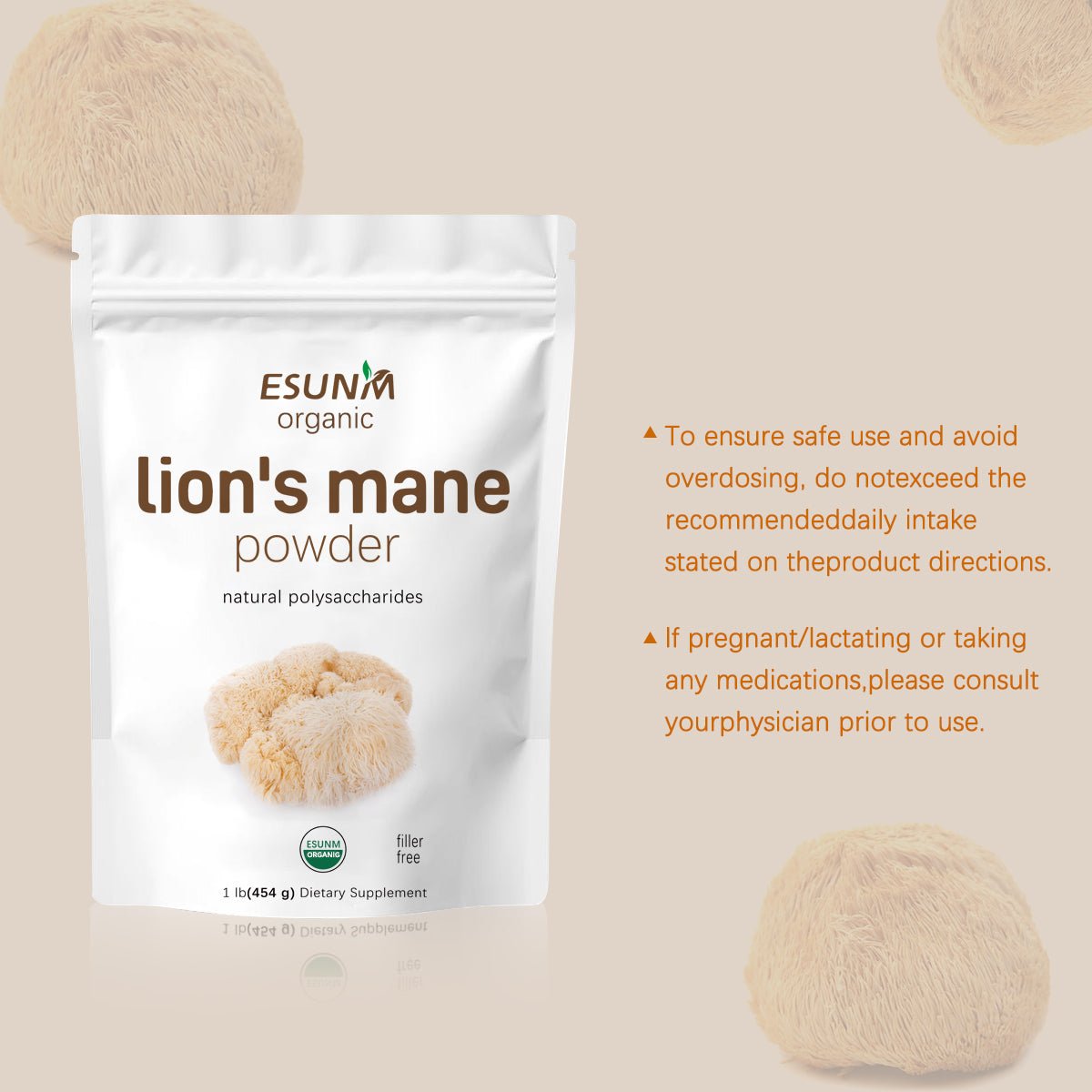 Food Health Organic Lion Bristle Mushroom Powder - VIRALCORE HEALTH