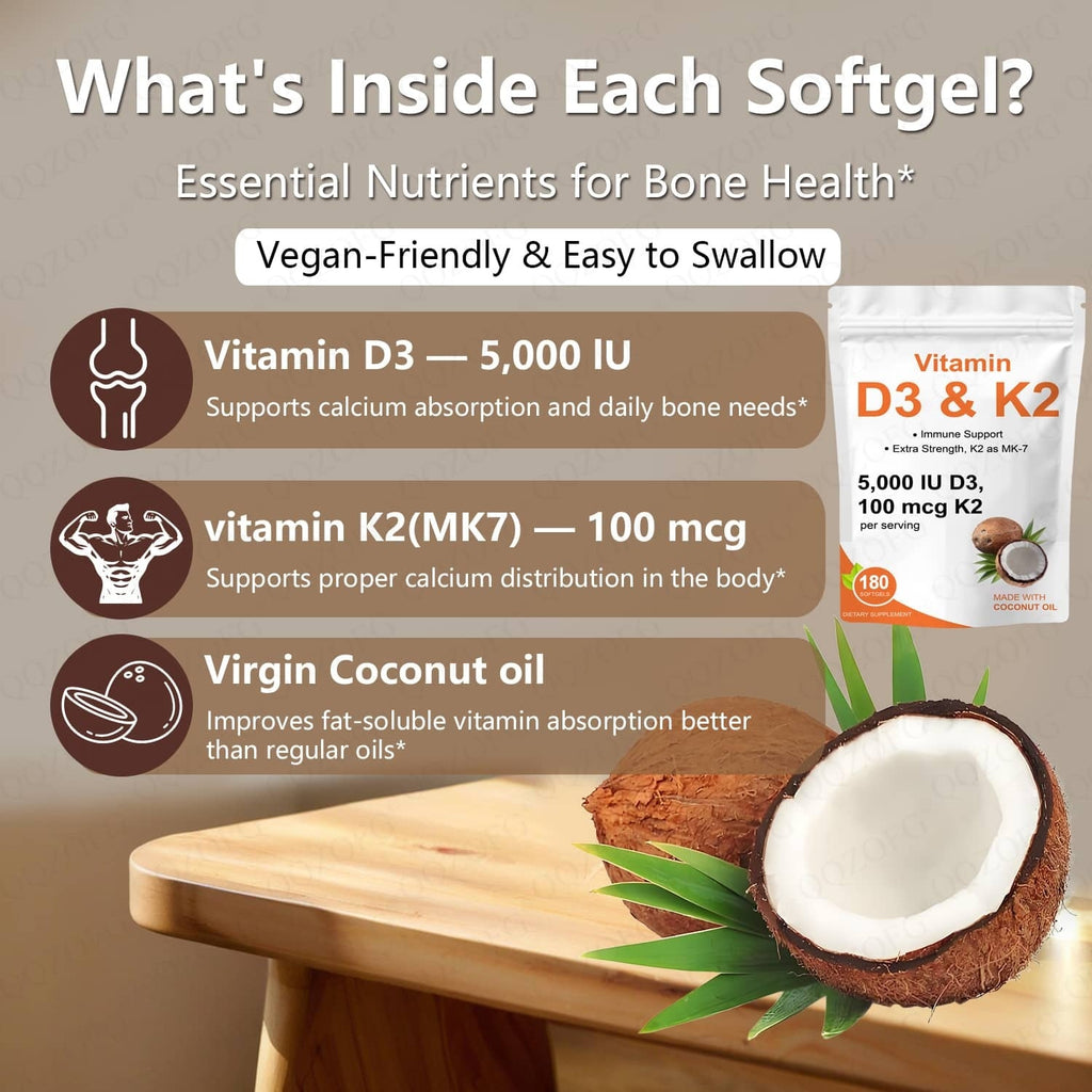 Hot Sales Vitamin D3k2 Softgels Immune & Heart Support With Coconut - VIRALCORE HEALTH