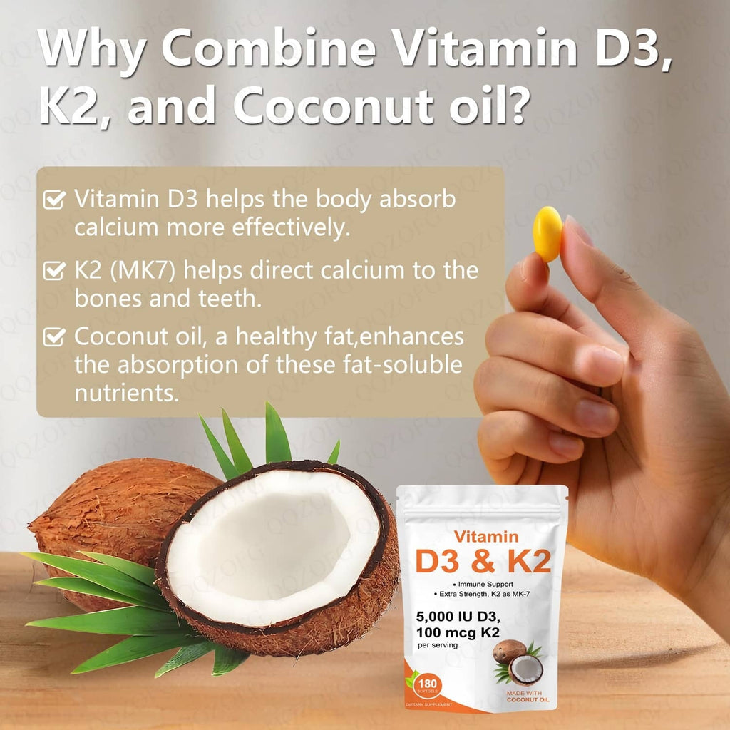 Hot Sales Vitamin D3k2 Softgels Immune & Heart Support With Coconut - VIRALCORE HEALTH