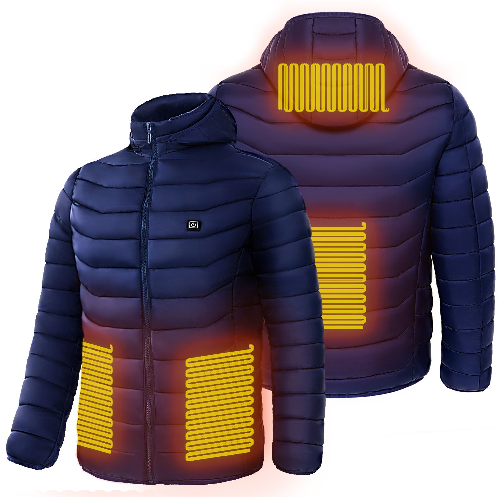Men Heated Puffer Jacket Electric Heating Coat Insulated Hood Windbreaker 9Heat Zones - VIRALCORE HEALTH
