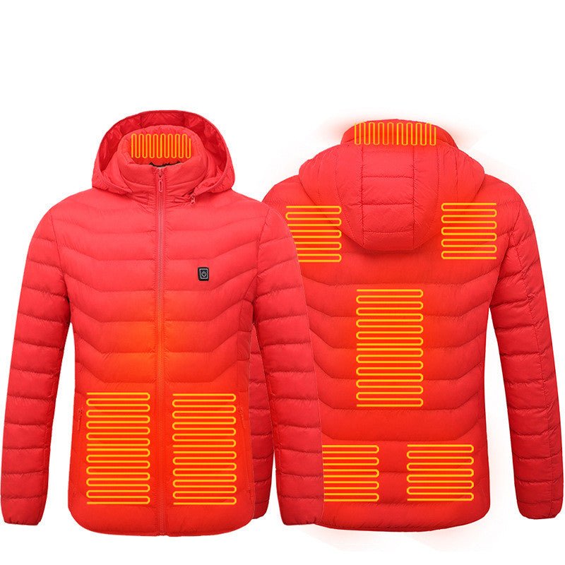 Men Heated Puffer Jacket Electric Heating Coat Insulated Hood Windbreaker 9Heat Zones - VIRALCORE HEALTH