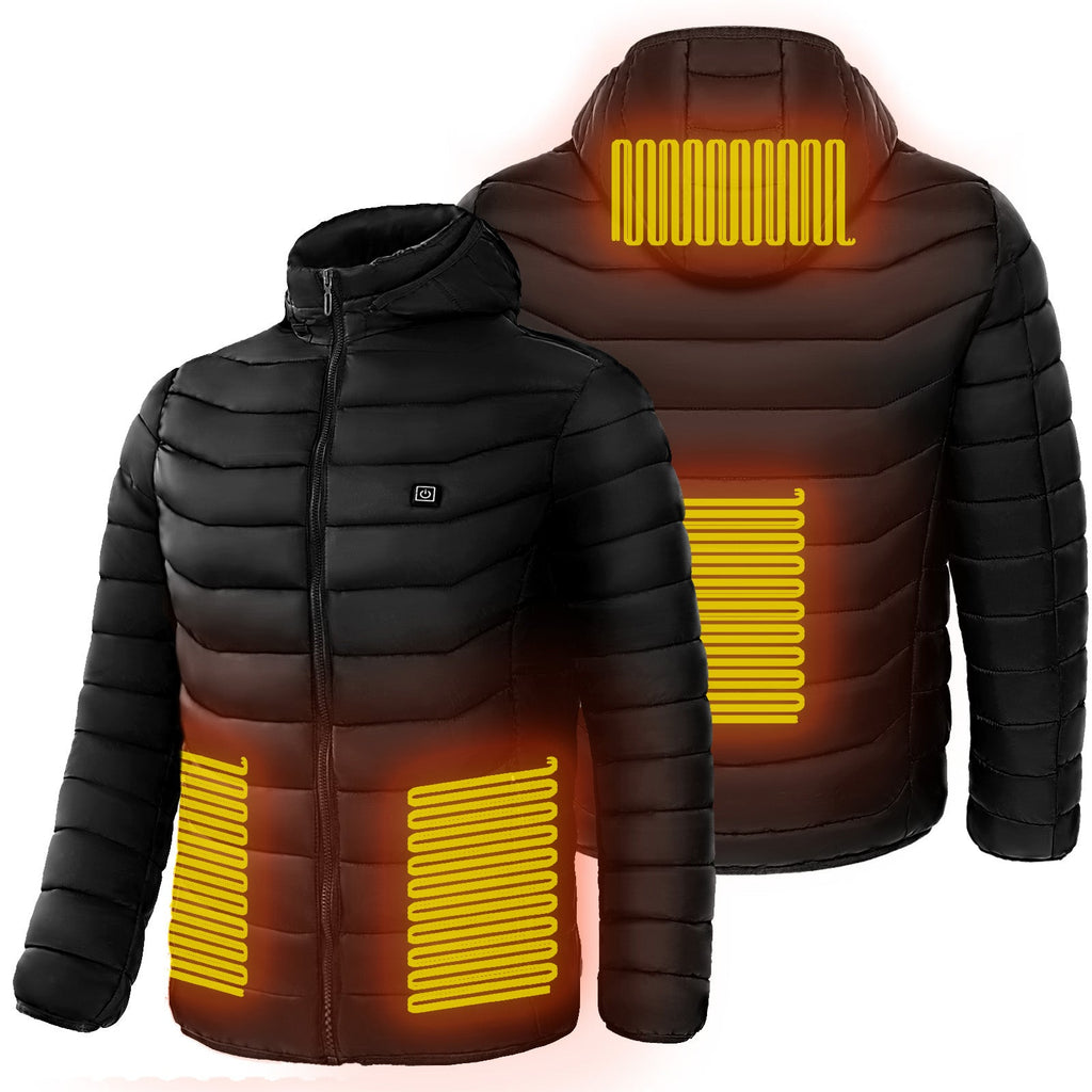 Men Heated Puffer Jacket Electric Heating Coat Insulated Hood Windbreaker 9Heat Zones - VIRALCORE HEALTH