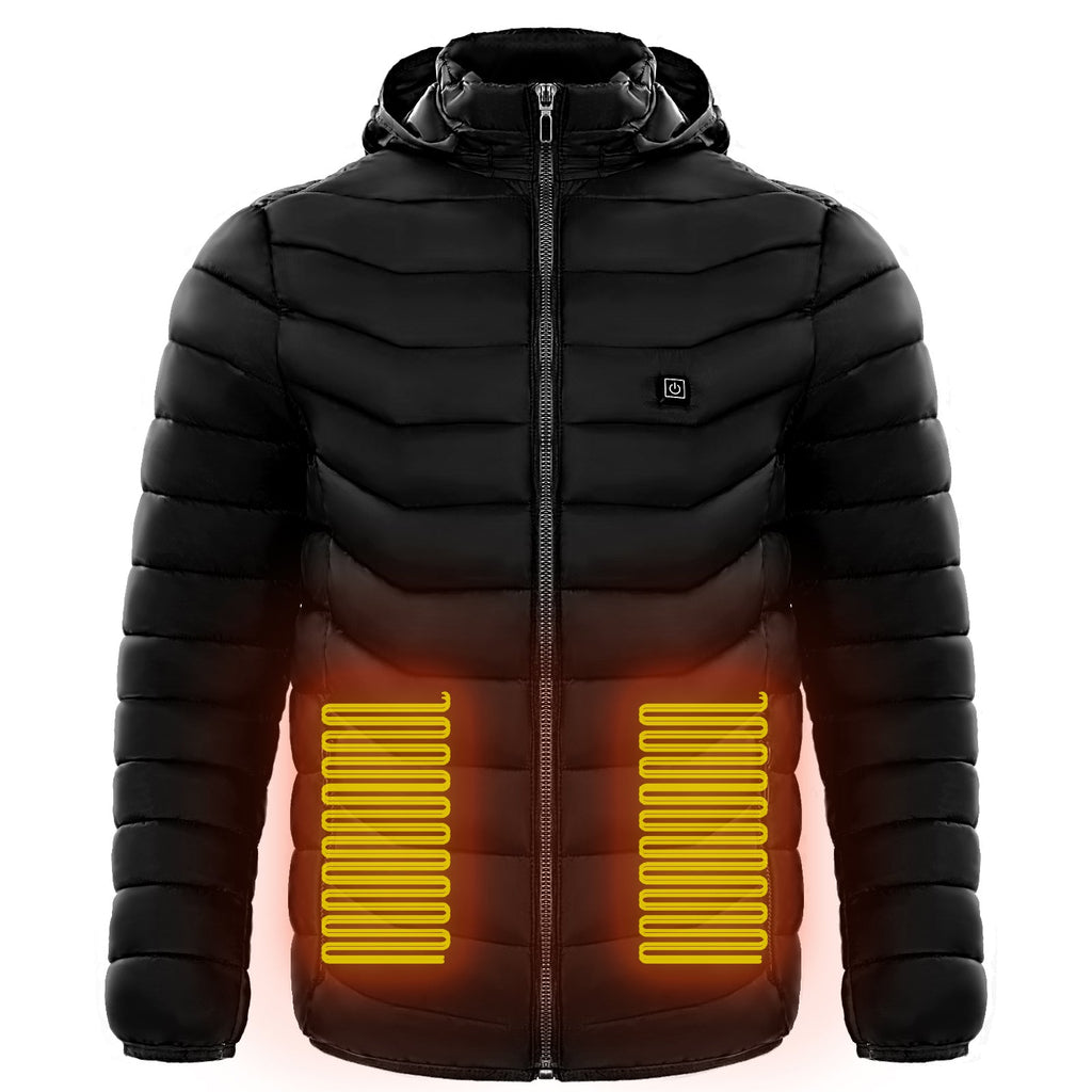 Men Heated Puffer Jacket Electric Heating Coat Insulated Hood Windbreaker 9Heat Zones - VIRALCORE HEALTH