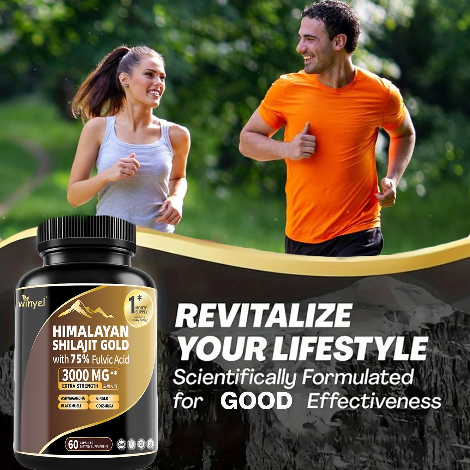 Shilajit Capsules, Ashwagandha, Gokshura, 85 Trace Minerals, High Potency Gold Grade Himalayan Shilajit Supplements, 60 Capsules For Women And Men - VIRALCORE HEALTH